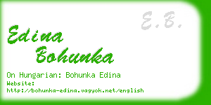 edina bohunka business card